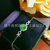 Pulsera de Calcedonia Hueca Retro Incrustada con Diamantes Completos Pulsera Multicolor de Ágata Natural para Mujer Pulsera de Jade Estilo Chino Nuevo
