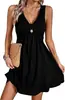 Amazon 2026 Transfronterizo Europeo y Americano para Mujer Nuevo Suéter Cuello V Casual de Verano Sin Mangas Vestido de Botones