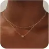 Collar de Moda Transfronterizo Europeo y Americano Versátil en Capas con Iniciales y 26 Colgantes, Nuevo Estilo para Mujer 2024 para Superponer