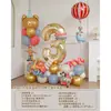 Set de columna de globos con números temática de circo, decoración de escena para fiesta de cumpleaños infantil y accesorios para fotos