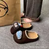 Pantuflas de Felpa con Cordones y Encaje de Muñeca de Dibujos Animados a la Moda y Lindas para Mujer, Nuevas Pantuflas de Algodón para Exteriores Estilo Otoño, Zapatos de Algodón al por Mayor