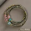 Pulsera de Sandalo Verde Argentino de 8mm con Doble Bucle para Hombres y Mujeres, Cuentas Budistas de Sandalo, Cuentas de Oración, Artículo Cultural, Regalo al por Mayor