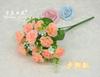 Venta al por mayor Flores Artificiales Coreanas de Alta Gama 5 Ramas 15 Mini Rosas Decoración para el Hogar Nuevo Set de Boda Flores Artificiales
