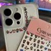 Pegatinas para uñas frescas y modernas de flor de jazmín, diseño 3D de margarita pequeña, ramas doradas y hojas de jade, pegatinas para teléfono