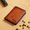 Cartera King Paul para hombre de cuero para licencia de conducir para hombre cartera corta vintage cepillada de triple pliegue bolsa antirrobo para deslizar tarjetas