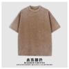 Qianyi clothing camiseta retro americana pesada 230g manga curta masculina e feminina moda de verão marca batik lavado top desgastado