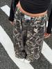 Pantalones Casuales Estilo Americano Retro con Estampado de Ramas para Mujer Primavera y Otoño 2025 Nuevo Diseño Suelto que Combina con Todo