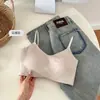 Sujetador estilo camisola, de color base, con tirantes finos y espalda descubierta, para mujeres con poco busto, diseñado para realzar y levantar, minimizar los rollitos laterales y proporcionar soporte cómodo sin aros.