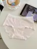 Roupa íntima feminina A377 10A algodão puro entrepernas antibacteriano pele macia e amigável calcinha estilo biquíni cintura média para meninas respirável e não causa suor