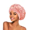 Gorro de Satén Extra Grande para Dormir para Mujer Borde Elástico Ancho Alta Elasticidad Gorro Nocturno Gorro para el Cabello para el Cuidado Diario del Cabello