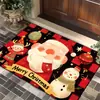 Tapete de Chão de Natal Transfronteiriço Amazon Decoração Tapete para Porta de Entrada de Natal Festival Uso Doméstico Tapete com Absorção de Água Resistente à Sujeira