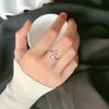 Anillo de cola de pez de Piedra Lunar Aurora de plata S925 para mujer, estilo japonés y coreano, lujo ligero, elegante, alto sentido, anillo abierto para índice, pulsera