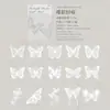 Paquete de Pegatinas de Tinta Blanca en Papel de Ácido Sulfúrico Momo Serie Natural Medio Tono Estilo Ins Retro Mariposa Flor Pegatinas para Diario
