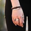 Pulsera de Plata de Ley 925 Estilo Águila Cola Roja Corte Pluma Oro de Punto 18K Rayo en forma de G Abierta Ajustable