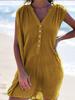 2024 Verano Estación Independiente Amazon Fashion Vestido Casual sin Mangas con Cuello en V con Botones de Color Sólido para Mujer