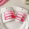 2024 Nuevo Pasador de Amor para el Cabello para Mujer Lindo Rosa Lateral Pinza para Flequillo Pequeño Adorno para la Cabeza Pasador Dopamina
