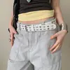 Cinturón Tachonado Estilo Punk Vintage para Mujer, Resistente, Único, Cinturón de Cuero sin Agujeros, Accesorio de Nicho para Vestidos y Jeans