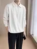 Venda Direta da Fábrica Camisa Polo Manga Longa com Gola e Zíper Primavera e Outono Moda Casual Masculina Tendência Ins Top Versátil Primavera e Outono