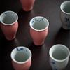 Moji Impatiens Powder High Fragrance Tasting Cup Kung Fu Tea Set Cerâmica Fragrance Cup Inner and External Glaze Tea Cup