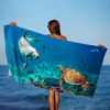 Toalha de Viagem de Secagem Rápida Xale Tapete de Praia Toalha de Banho Proteção Solar Fabricante Toalha de Praia Microfibra Atacado Litoral Absorção de Água