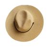 Chapéu de Cowboy com Contas de Madeira Viseira de Proteção Solar de Verão para Homens e Mulheres Chapéu de Palha de Topo Plano Chapéu de Sol para Viagem Chapéu de Sol para Praia