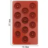 Molde de Silicona para Chocolate con Forma de Rosquilla con 12 Encajes DIY Molde para Galletas Plegable Molde Decorativo de Azúcar