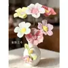 Flores de Cerâmica Jingdezhen Alta Temperatura Feitas à Mão Flores de Simulação Flores Preservadas Ornamentos Decorativos Vasos Buquês Presentes de Dia das Mães