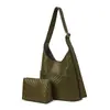 Bolsa tote transfronteiriça para mulheres, bolsa de ombro tecida de grande capacidade para o dia a dia, bolsa versátil casual vintage para mãe e filho sob o braço