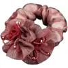 Elástico de Cabelo Floral Estilo Coreano Scrunchie Elegante Meio de Rede Flor de Cabelo para Meia-Idade Faixa de Cabelo Acessório de Cabelo de Alta Qualidade para Penteados Updo para Mulheres