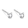 Aretes Ruyi S999 de Plata Pura para Mujer, Aretes Simples, Pequeños y Delicados, Aretes de Tuerca Estilo Bosque, Cuidado de las Orejas, Pasadores Antiatascamiento de Estrella y Luna