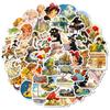 Conjunto de 50 Peças Novo Estilo Transfronteiriço de Adesivos Graffiti Estilo Cartoon Retrô Pastoral Japonês, Adesivos Decorativos Impermeáveis de Cartoon Fofos Atacado