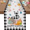 Camino de Mesa Personalizado de Conejo Lindo para Pascua Transfronterizo para Sala de Estar y Mesa de Comedor del Hogar Decoración Festiva Mantel Impermeable Venta al por Mayor