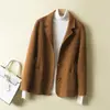 2026 Otoño/Invierno Lana Pura Doble Cara Mujer Corto Ajustado Cachemira Blazer Abrigo para Mujeres Petites