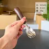 Acero inoxidable 316 con veta de madera juego de cuchara y tenedor para niños cuchara de lingote portátil cuchara para comida de bebé cuchara para comer para niños pequeños