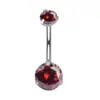 Fabricante de Joias para Body Piercing Anel para Umbigo de Liga de Titânio F136 com Ponta Dupla de Três Garras Zircônia 5A em Estoque