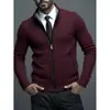 Comércio Exterior Amazon Jaqueta Tamanho Grande Masculina Cardigan Casual Outono e Inverno Casaco Masculino Quente Moda Gola Alta Tricô