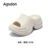 Sandálias Slip-On Augu Shiden de Solado Espesso para Mulheres 2026 Novo Estilo de Verão Aumentadoras de Altura com Solado Macio Leves Sandálias de Praia