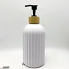 En stock 500ml Rayada Engrosada Botella Rayada con Dispensador Champú Jabón para el Cuerpo Acondicionador Botellas de Plástico