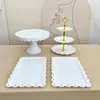 Enfeites decorativos suporte de exibição para mesa de sobremesas mesa de chá suporte de bolo de pé alto prato de exibição de doces suporte de lanches multicamadas