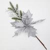 Decoraciones Navideñas de 25cm Flor Navideña con Brillo Decoración para Fiesta Flor Navideña Artificial Accesorios para Recortes Caseros Flor Falsa