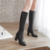 Reemplazar Cadena 40-45 Comercio Exterior Transfronterizo Botas Altas de Tacón Grueso para Mujer Cremallera Lateral Tacón Alto Botas Largas Botas de Mujer 447