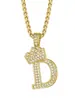 Amazon Transfronterizo Nuevo Collar con Colgante de 26 Letras Estilo Hip-Hop Moda Personalidad Cadena para Clavícula de Hombre Accesorio para Fiesta
