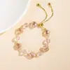 Kankan Crystal Pulsera de Aleación de Trébol de Cuatro Hojas de Cristal Natural Original Joyería Pulsera de Cristal Versátil