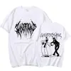 Camiseta Impressa Frente e Verso Masculina e Feminina, Street Wear, Estilo Hip-Hop Gótico, Caveira Fashion