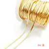 Cadena de Hoja Chapada en Oro de Fuerte Retención de Color, Cadena de Hueso de Serpiente Plana, Cadena Suelta Semiacabada, Collar Hecho a Mano para DIY, Cadena para Clavícula, Cadena de Moda