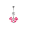 Diseño de Anillo de Ombligo con Cadena de Mariposa Transfronteriza Amor Zircón Clavo de Ombligo Joyería para Piercing Abdominal Fabricante
