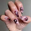 Europa e Estados Unidos transfronteiriços usando tinta para unhas pintura padrão mármore halo patch de unha unhas postiças removíveis unhas