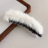 Pinza Giratoria Grande de Plátano Peludo para Mujeres en Otoño e Invierno Pinza Vertical para Cola de Caballo Alta Pinza para el Cabello Pinza Horizontal para Cabello Semiatado en la Parte Posterior de la Cabeza