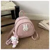 Mochila linda de conejo con lunares estilo coreano para mujer, mochila escolar de dibujos animados de diseño nicho para estudiante, mochila versátil de gran capacidad