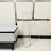 Vaso de Vidro Cilíndrico Transparente Branco para Arranjo de Flores, Decoração de Bar, Centros de Mesa de Casamento, Vaso de Bambu Hidropônico e Outros Usos